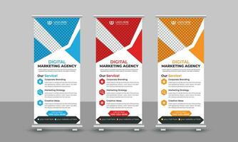 kreativ korporativ modern Digital Marketing Agentur Geschäft rollen oben Banner Design ziehen oben Beschilderung standee x einziehbar Banner Design Vorlage vektor