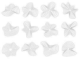 abstrakt topografi punkt rader cirklar. organisk textur former vektor