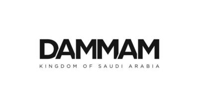 verdammt im das Saudi Arabien Emblem. das Design Eigenschaften ein geometrisch Stil, Vektor Illustration mit Fett gedruckt Typografie im ein modern Schriftart. das Grafik Slogan Beschriftung.