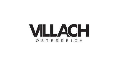 villach i de österrike emblem. de design funktioner en geometrisk stil, vektor illustration med djärv typografi i en modern font. de grafisk slogan text.