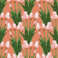 nahtlose Muster floral Tulpe Blumen abstrakten Vintage-Hintergrund. vektor