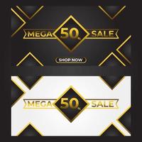 Gold Mega Sale Banner Vorlage. Werbebanner-Design vektor