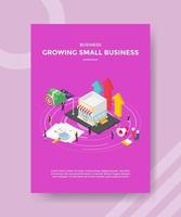 företag växande småföretagare står runt butiken vektor