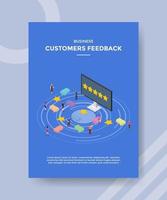 företagskunder feedback människor stående vektor