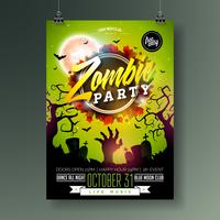 Halloween Zombie Party flyer illustration