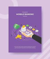 finansiering mobilbank handhåll smartphone bank vektor