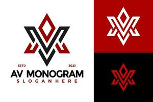 Brief ein und v Monogramm Logo Design Vektor Symbol Symbol Illustration