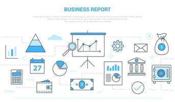 Geschäftsberichtskonzept mit verschiedenen Symbollinien vektor