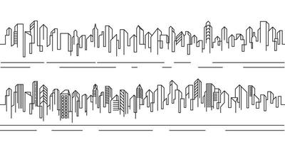 Stadtgebäude Strichzeichnung Vektor-Illustrationsvorlage vektor