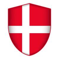Danmark flagga i skydda form. vektor illustration.