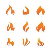 heiße Flamme Feuer Vektor Icon Illustration