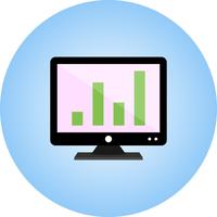 Analytics på skärmen platt flervalsgradientikon vektor