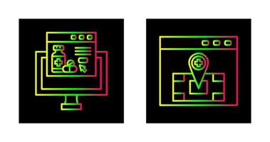 online Geschäft und Standort Symbol vektor