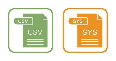 csv und sys Symbol vektor