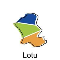 Karte Stadt von Lotu hoch detailliert Illustration Design, Norden Sumatra Karte, Welt Karte Land Vektor Illustration Vorlage