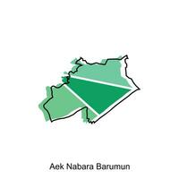 Karte Stadt von aek nabar barumun hoch detailliert Illustration Design, Norden Sumatra Karte, Welt Karte Land Vektor Illustration Vorlage