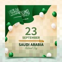 Saudiarabiens nationaldag inlägg på sociala medier vektor