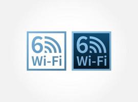 vektor ikon logotyp för wi-fi 6 trådlös kommunikation