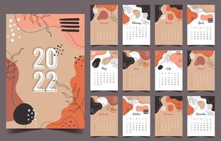 2022 abstrakt traditionell kalendermall vektor