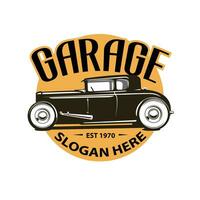 retro Auto Garage Logo Vorlage vektor