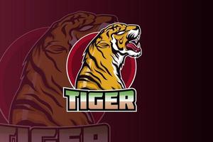 Tiger-Maskottchen für Sport- und Esport-Logo isoliert vektor