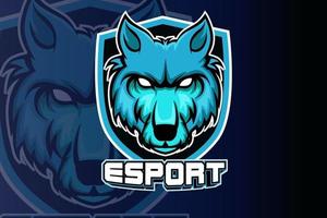 Wütende Wölfe Maskottchen für Sport und Esports Logo isoliert vektor