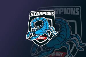 scorpion maskot för sport och esports logotyp vektor