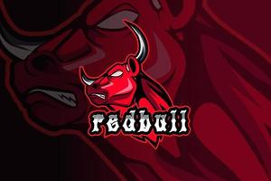 red bull gaming e-sport team maskot logotyp vektor