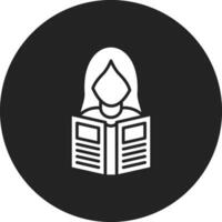 Frauen lesen Buch Vektor Symbol