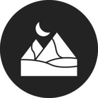 Wüste Nacht Landschaft Vektor Symbol