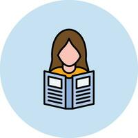 kvinnor läsning bok vektor ikon