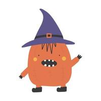 Halloween-Kürbis süßes Cartoon-Kürbis-Monster glücklicher Halloween-Druck vektor