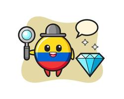 Illustration des kolumbianischen Flaggenabzeichens mit einem Diamanten vektor