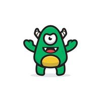 Cartoon süßes grünes Monster vektor