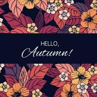 Herbst Blumen- Karte und Banner Design vektor