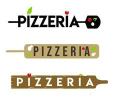 Pizza Schaufel Logo Satz. Vektor Logo