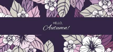 Herbst Blumen- Karte, Banner oder Poster Design vektor