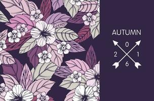 Herbst Blumen- Karte, Banner oder Poster Design vektor