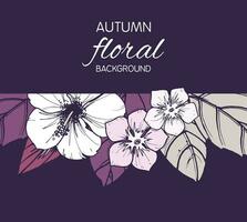 Herbst Blumen- Karte, Banner oder Poster Design vektor