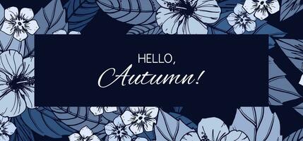 Herbst Blumen- Karte, Banner oder Poster Design vektor