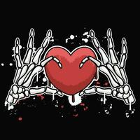 vektor graffiti hand dragen skelett kärlek mönster för streetwear illustration