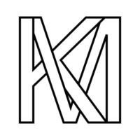 Logo Zeichen mk km Symbol doppelt Briefe Logo m k vektor