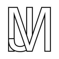 logotyp tecken mj jm, ikon dubbel- brev logotyp m j vektor
