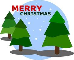 träd eller natur eller jul träd eller jul logotyp eller hälsning kort platt vektor