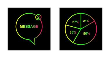 meddelande bubblor och paj Diagram ikon vektor