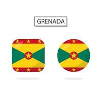 Flagge von Grenada 2 Formen Symbol 3d Karikatur Stil. vektor