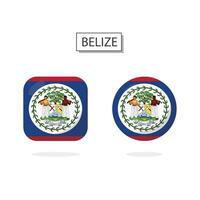 Flagge von belize 2 Formen Symbol 3d Karikatur Stil. vektor
