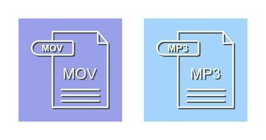 mov und mp3 Symbol vektor