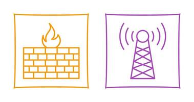 Firewall und Turm Symbol vektor