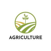 landwirtschaftlich Pflanzen wachsend Logo Design Ideen vektor